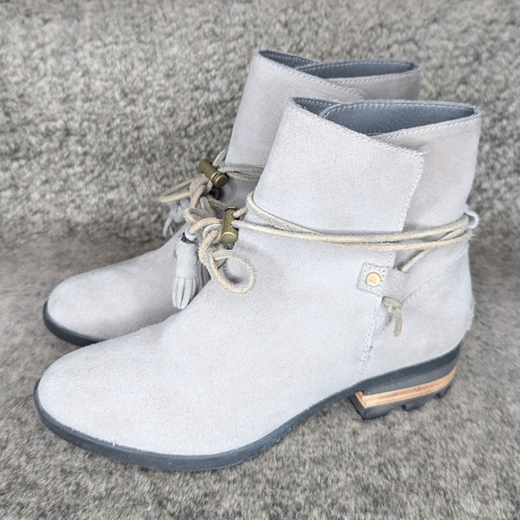 Sorel Farah Short Boot Suede Taupe Women's 7 - Picture 6 of 13